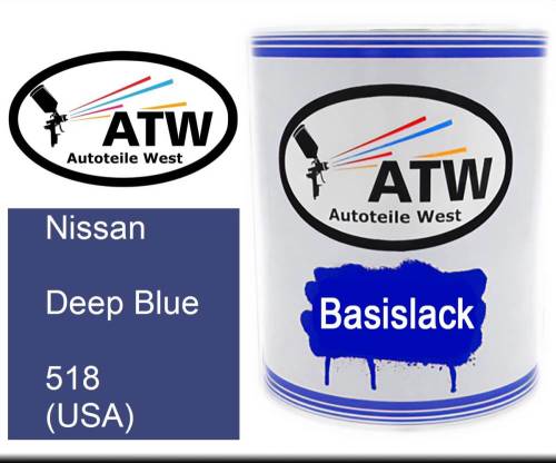 Nissan, Deep Blue, 518 (USA): 1L Lackdose, von ATW Autoteile West.